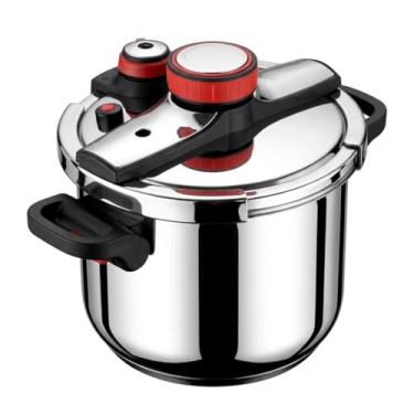 Imagem de Panela de Pressão Aço Inox 6 Litros Fundo Triplo Indução e Gás - Segurança Tripla e Coz...