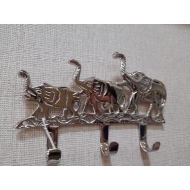 Imagem de Suporte para Chave de Latão com 3 Ganchos 18x11,5x3cm - Toque de Class