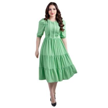 Imagem de Vestido midi com detalhes - Kadosh Lopes, Verde, G