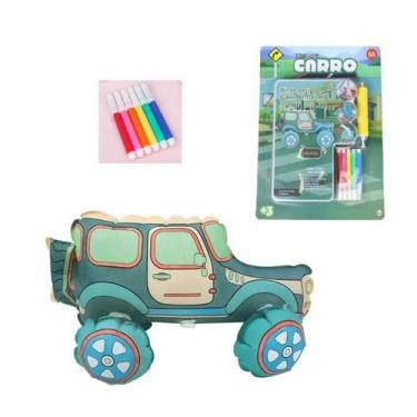 Imagem de Brinquedo Carrinho P Pintar Pinte Seu Carro Inflável Lavavel - DDG Toy