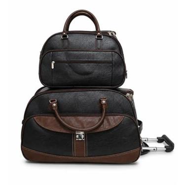 Imagem de Kit Mala Bolsa de Viagem 2 Peças Grande + Pequena material ecológico H