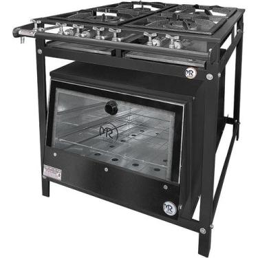 Imagem de Fogão Industrial 4 Bocas Com Forno Alta Pressão 30x30 Mr Fogões - MR F