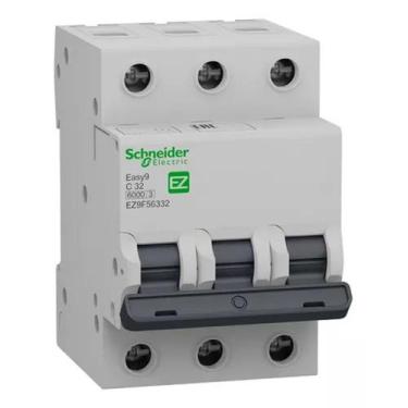 Imagem de Disjuntor Tripolar Easy9 3x32a 3x25a 3x20a Curva C Ez9f56332 Schneider