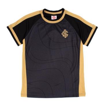 Imagem de Camiseta Infantil Lotus Inter Manga Curta Preto/Dourado, Preto, Dourad