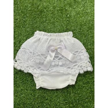 Imagem de Calcinha Bunda Rica Menina Bebê Infantil Luxinho - AUREA, Branco, TAMA