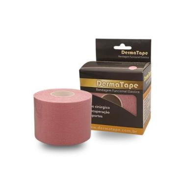 Imagem de Bandagem Elástica Adesiva Dermatape - 5cm x 5m - Rosa Bebê, Rosa bebê