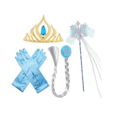 Imagem de Vestido De Princesa Branco Da Disney Elsa Frozen Para Meninas, Manga L