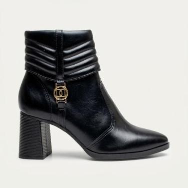 Imagem de Bota Dakota Cano Curto Salto Bloco Preta, Preto, 38