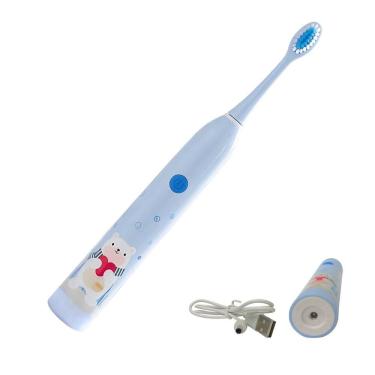 Imagem de Escova Dental Eletrica Infantil Recarregavel 6 Velocidades Limpeza Gengiva Oral Lingua Higiene Bucal Profunda