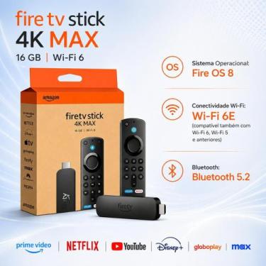 Imagem de Amazon Fire TV Stick 4K Max 16GB Wifi 6E Com Alexa Comando de Voz inte