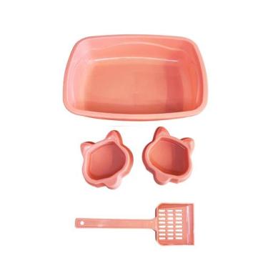 Imagem de Kit Completo higiênico para Gatos Caixa de Areia 2 Comedouros e 1 Pá -