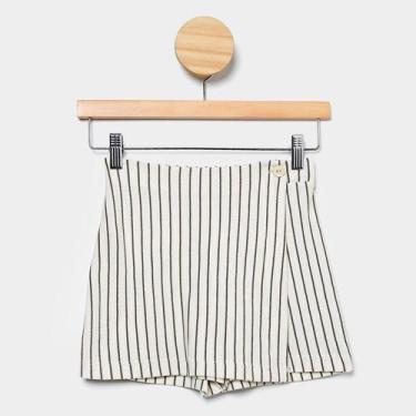 Imagem de Short Saia Infantil Hering Listrado Menina, Azul, 8A