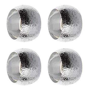 Imagem de Jogo de 4 anéis guardanapo em ferro Rosas 4x3cm cor prata