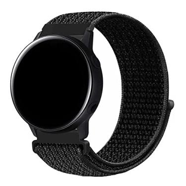 Imagem de Pulseira 20mm Nylon Loop compatível com Samsung Galaxy Watch Active 1 e 2 - Galaxy Watch 3 41mm - Galaxy Watch 42mm - Amazfit GTR 42mm - Amazfit GTS - Amazfit Bip - Marca LTIMPORTS (Preto)