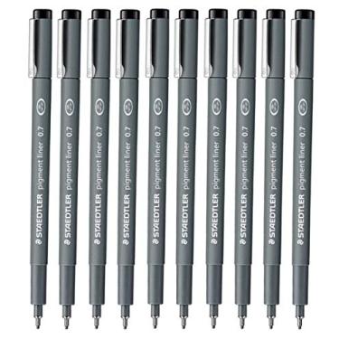 Imagem de Canetas de desenho de 0,7 mm Staedtler com revestimento de pigmento para desenho, embalagem com 10