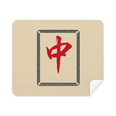 Imagem de Pano de limpeza de tela Red Mahjong Tiles 2 peças de tecido de camurça
