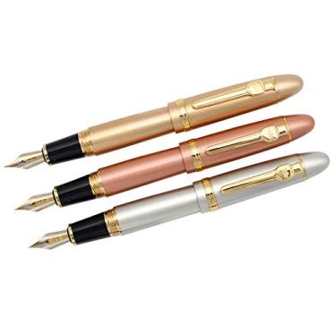 Imagem de Caneta-tinteiro Zoohot Jinhao 159 caneta pesada grande 3 peças em 3 cores, Rose gold, Gold, Silver