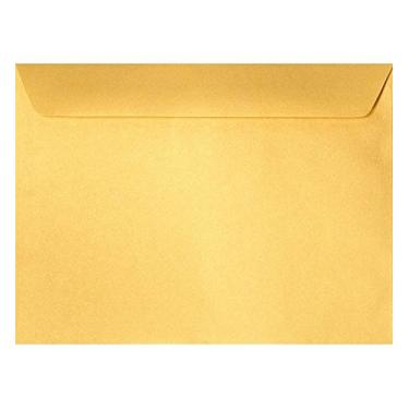 Imagem de 6 x 9 envelopes para livreto em 80 lb. Metálico dourado para enviar uma carta de negócios, catálogo, documentos financeiros, revistas, Pamphlet, pacote com 50 (ouro)