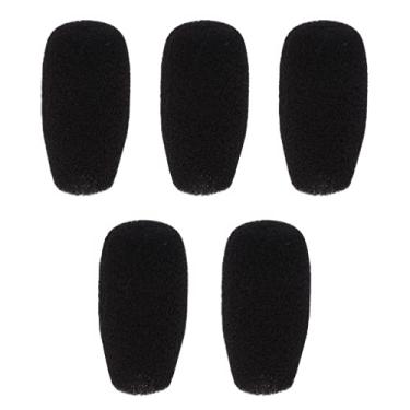 Imagem de SDENSHI Pacote com 5 capas de esponja de microfone preto à prova de poeira anti-ruído - 48 x 12 mm
