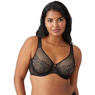 Imagem de Wacoal Sutiã feminino Stark Beauty com aro plus size, Preto, 42D