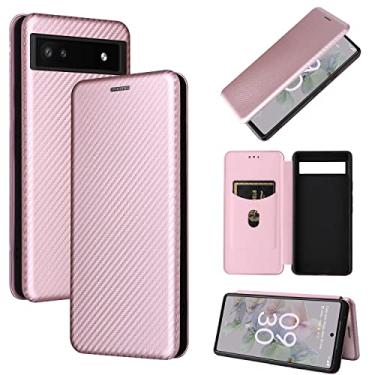 Imagem de For Google Pixel 6a Carbon Fiber Texture Horizontal Flip Leather Phone Case