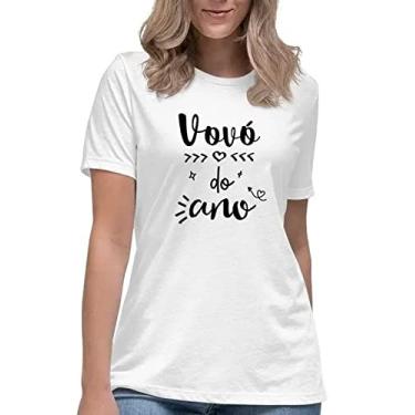 Imagem de Camiseta feminina vovó do ano coração blusa camisa avó Cor:Preto com Branco;Tamanho:M