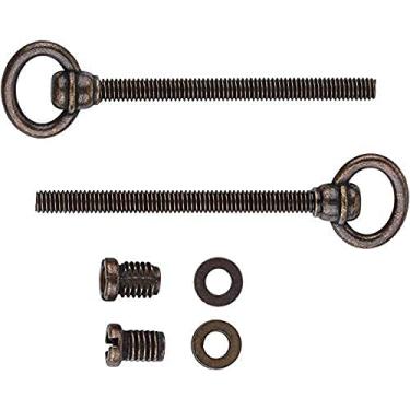 Imagem de Parafuso de dobradiça de montagem em espelho cheval de latão antigo | Parafuso longo de 8,5 cm | Equipamento de montagem de espelho ajustável, espelho de cômoda de armário | DL-C567-312AB