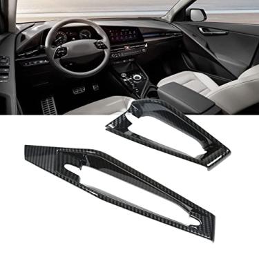 Imagem de Tampa da Saída de Ar Lateral do Painel, Substituição do Acabamento da Tampa da Saída CA para Niro SG2 EV SG2 2021 Up, Estilo Fibra de Carbono