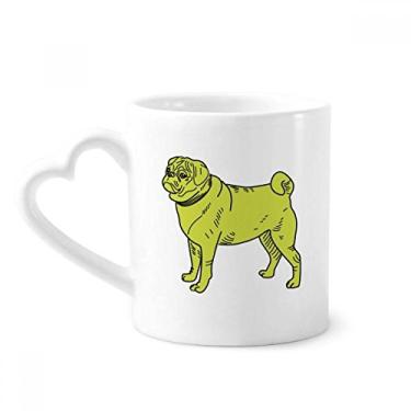 Imagem de Caneca com estampa de cachorro de desenho animado amarelo caneca de café cerâmica copo de coração de vidro
