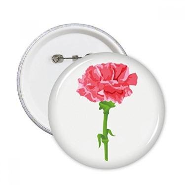Imagem de Flor cravo folhas de plantas alfinetes redondos emblema botão decoração acessório 5 peças