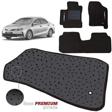 Imagem de Jogo de Tapete Carpete Tevic Pinado Toyota Corolla 2018 19 Impermeável Lavável Logo Bordado 5 Peças
