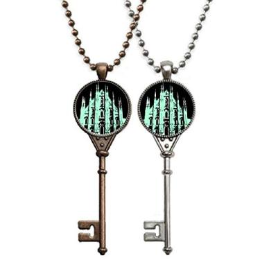 Imagem de OFFbb-USA Itália Católica Duomo Di Milano Chaveiro Pingente Joias Decoração Casal