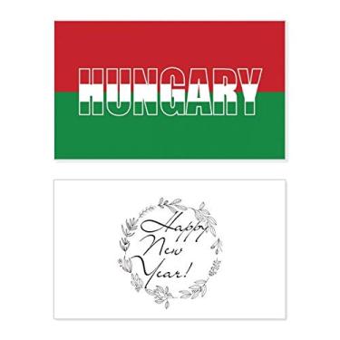 Imagem de Bandeira do país Hungria, nome do festival de ano novo, cartão de felicitações, mensagem de abençoamento presente