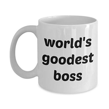 Imagem de Caneca Worlds Goodest Teacher - World's Goodest Boss - Caneca de café de cacau quente divertido - ideia de de Natal