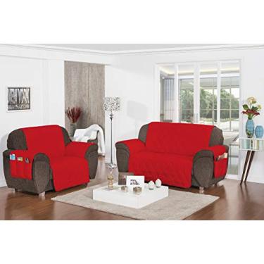 Imagem de Protetor de Sofá Smaniotto 2 Peças Mellindre Vermelho Grande