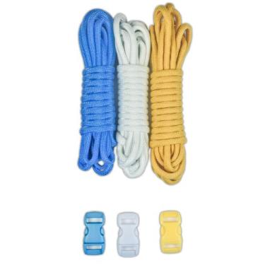 Imagem de Kits de paraquedista de futebol country Paracord Planet – Kits de artesanato de joias e acessórios caseiros – O kit inclui: 3 Hanks de paraquedista de 3 metros e 3 fivelas de cor correspondente (Argentina)