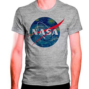 Imagem de Camiseta Masculina Cinza Logo Nasa Planeta Terra (as2, alpha, l, regular)