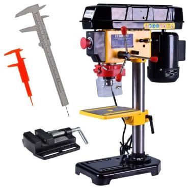 Imagem de Furadeira de Bancada 1/2 POL Motor 1/2 CV 350W com Morsa FG13CM FERRARI + Jogo Paquímetros