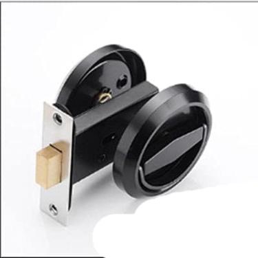 Imagem de Fechadura De Porta Oculta Alça De Aço Inoxidável Fechadura Mecânica Externa Sem Chave Oculta Para Ferragens Domésticas À Prova De Fogo-,Preto,Único Lado,bonny369