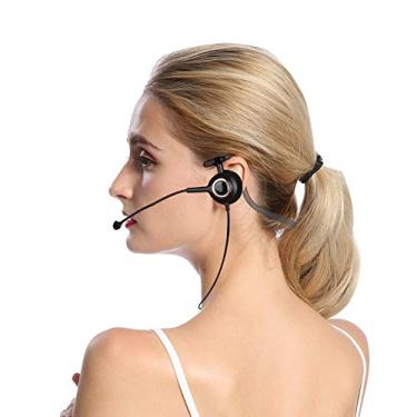 Imagem de Fone de ouvido de chamada para computador 18 × 14 × 5, fone de ouvido com microfone montado na parte traseira com cancelamento de ruído, fone de ouvido de atendimento ao cliente 3,5
