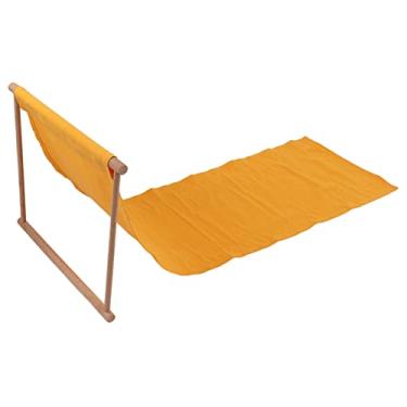Imagem de Cadeira de praia, tapete reclinável portátil, pequena e dobrável, leve, para piqueniques, pesca, acampamento, caminhada (amarelo)