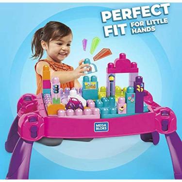 Imagem de Mesa Build `n Learn, 30 peças, portátil, para maiores de 1 ano, rosa