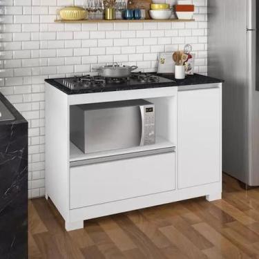 Imagem de Balcão De Cozinha Notável Para Cooktop Nt 3050 Branco New Com Granito