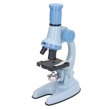 Imagem de Brinquedo de Microscópio para Iniciantes, Conjunto de Microscópio para Crianças Com Imagem Clara Aprendizagem Científica Cultive o Interesse Com Luz LED para Uso Diário (Azul)