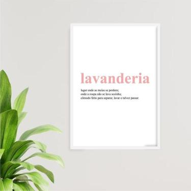 Imagem de Quadro Lavanderia Significado Rosa 33X24Cm - Com Vidro