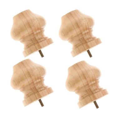 Imagem de Pack 4 Wooden Furniture Sofa Legs Feet - Bed Table Chair Cabinet Couch Lounge Replacement Legs, Assorted Designs - Black, 3# Rawcoding/270 (Size : 3# raw)