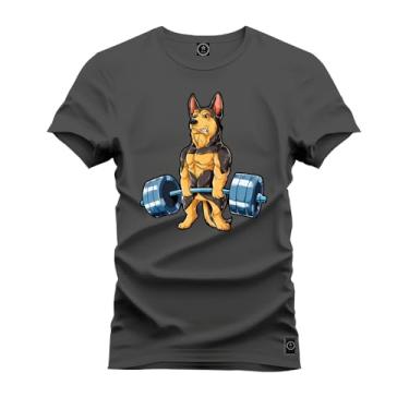 Imagem de Camiseta Premium Malha Confortável Estampada Dog Maromba Grafite GG