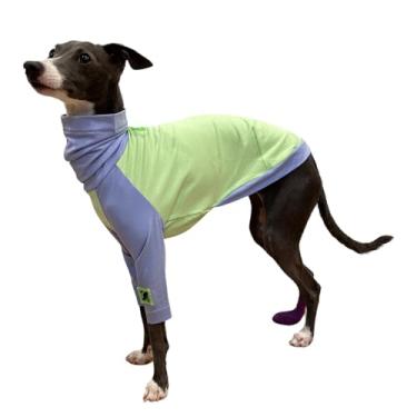 Imagem de Roupas Greyhound – Camisas de algodão para cães, gola rolê, macacão de duas pernas, moletom elástico, respirável, manga comprida, body para galgo italiano Whippet Deerhound Bedlington Terrier (preto,