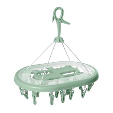 Imagem de Varal Oval Com 24 Prendedores Lavanderia Peça Roupa Pequena Intima Meia Cueca Calcinha Luxo Premium Verde Menta Uz