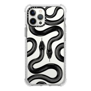 Imagem de CASETiFY Capa Ultra Impact para iPhone 12 Pro Max [proteção contra quedas de 3 metros] - Kingsnake preta - Clear Frost